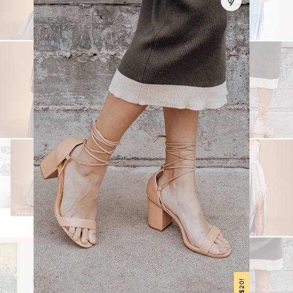 Lulus Shoes - Lulu’s “Kaira Beige Lace-Up Heels”